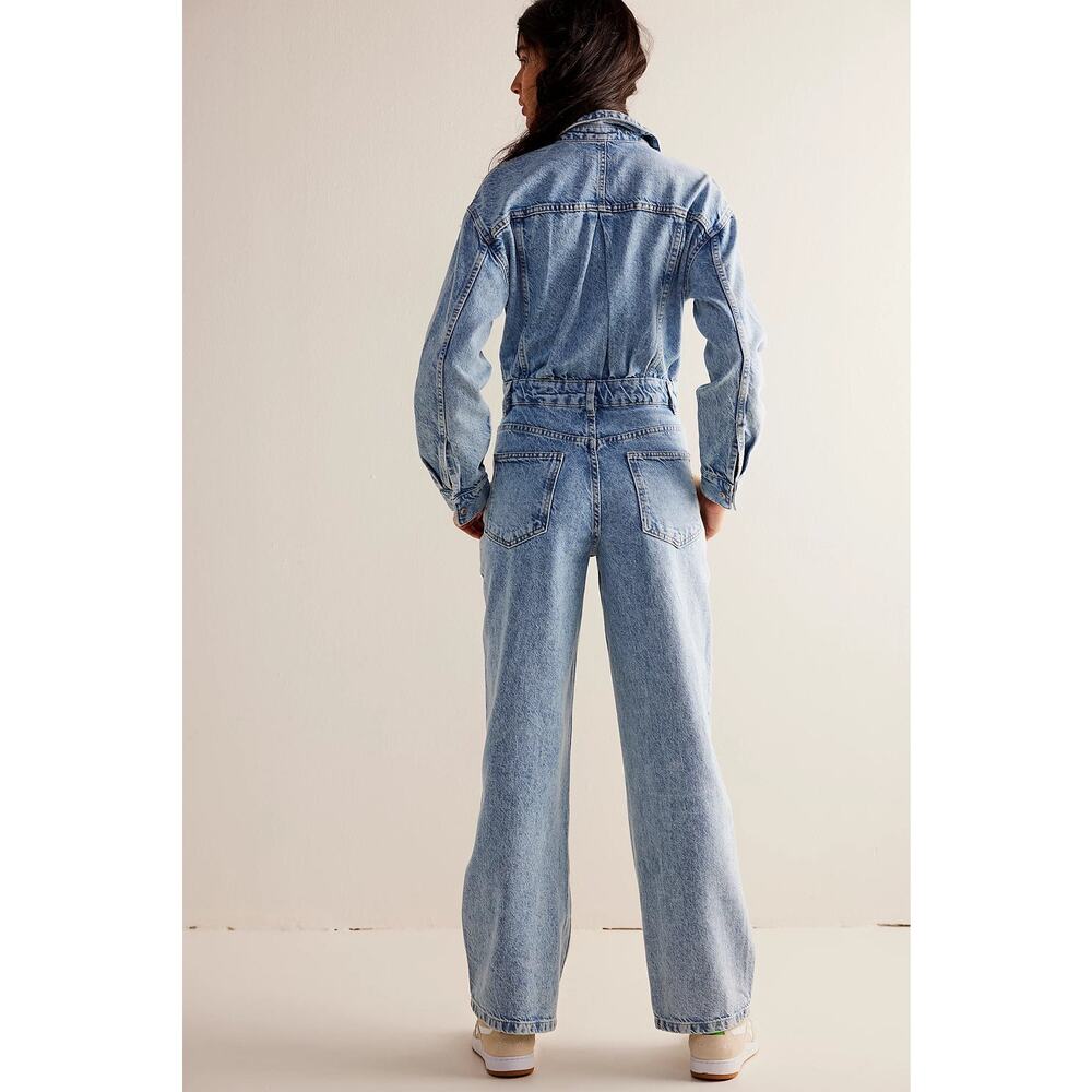We The Free Touch The Sky Denim Jumpsuit NWT - Picture 2 of 8